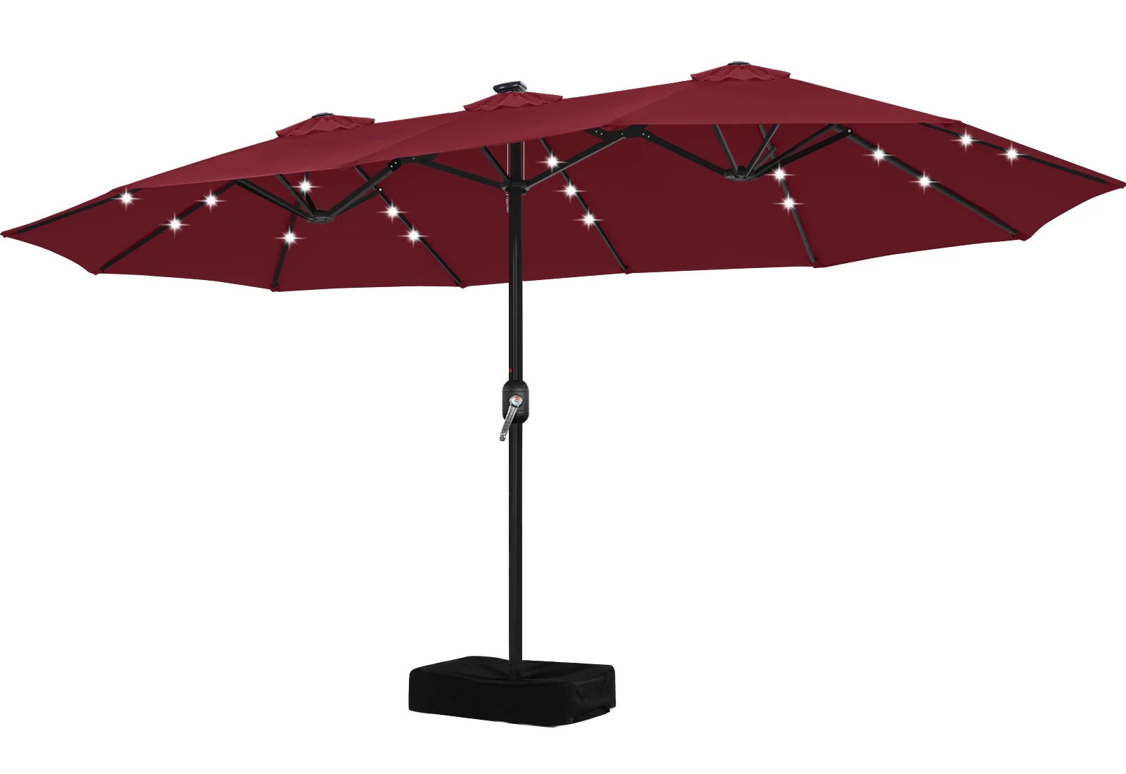 15FT Patio Umbrella with Solar Lights Double-Sided Large Umbrella Outdoor Market Rectangle Umbrellas - Image 17