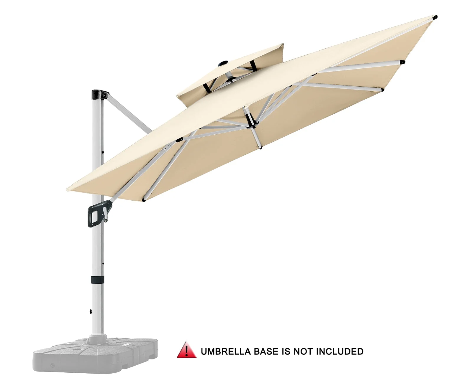 Cantilever Patio Umbrella Double Top with 360° Rotation