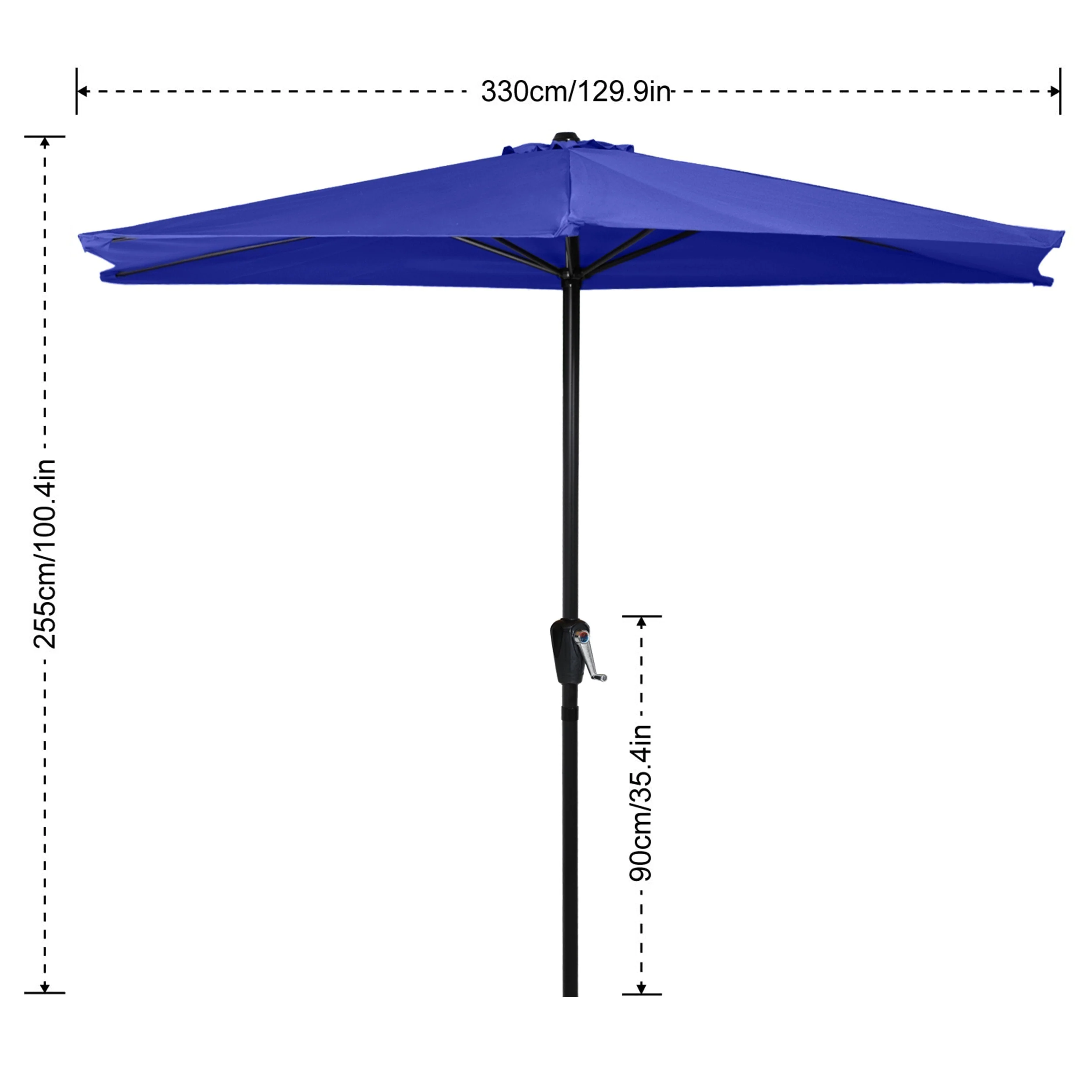 Patio Umbrella Half Round Outdoor Umbrella - Image 7
