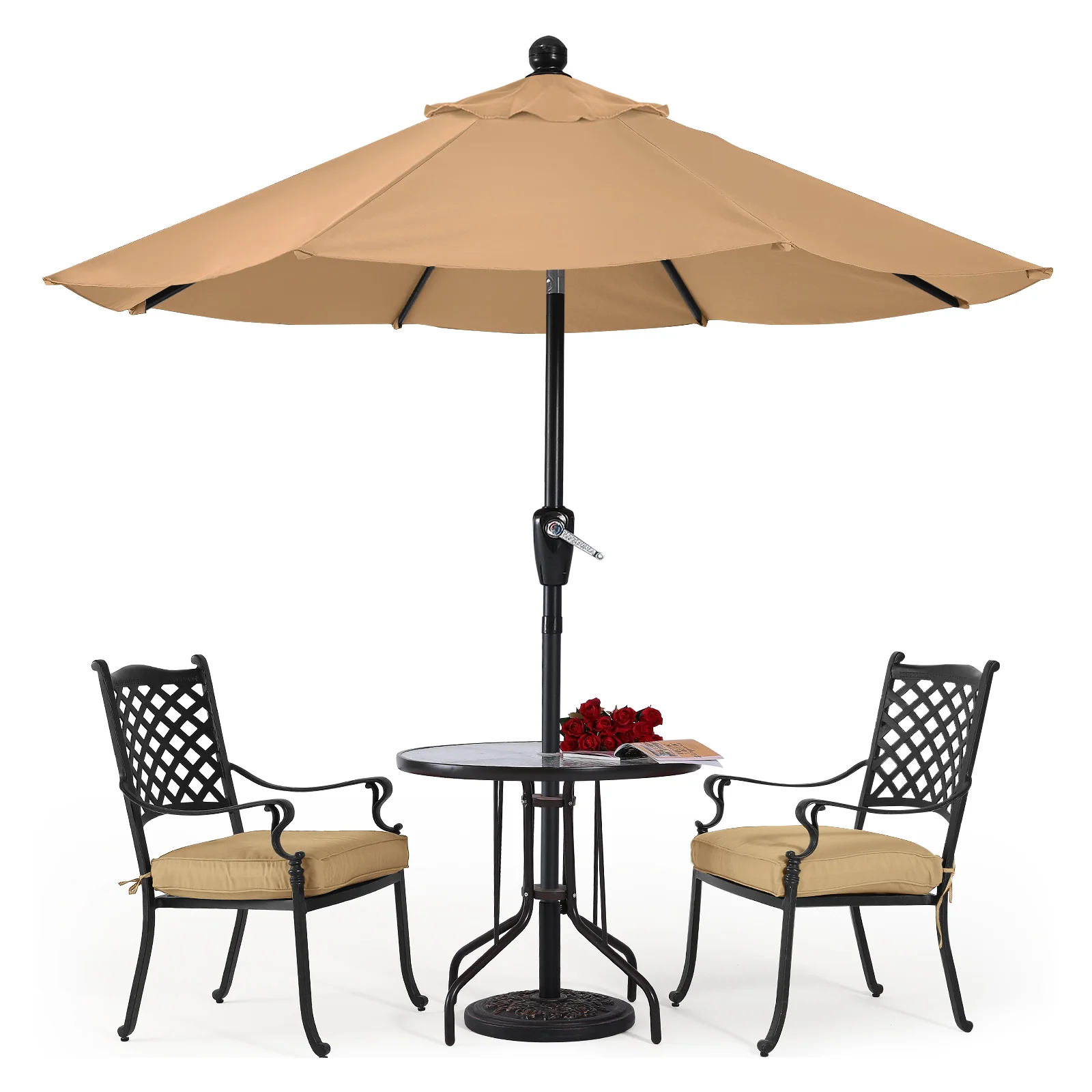 Patio Umbrella with Push Button Tilt 8 Ribs - Image 10