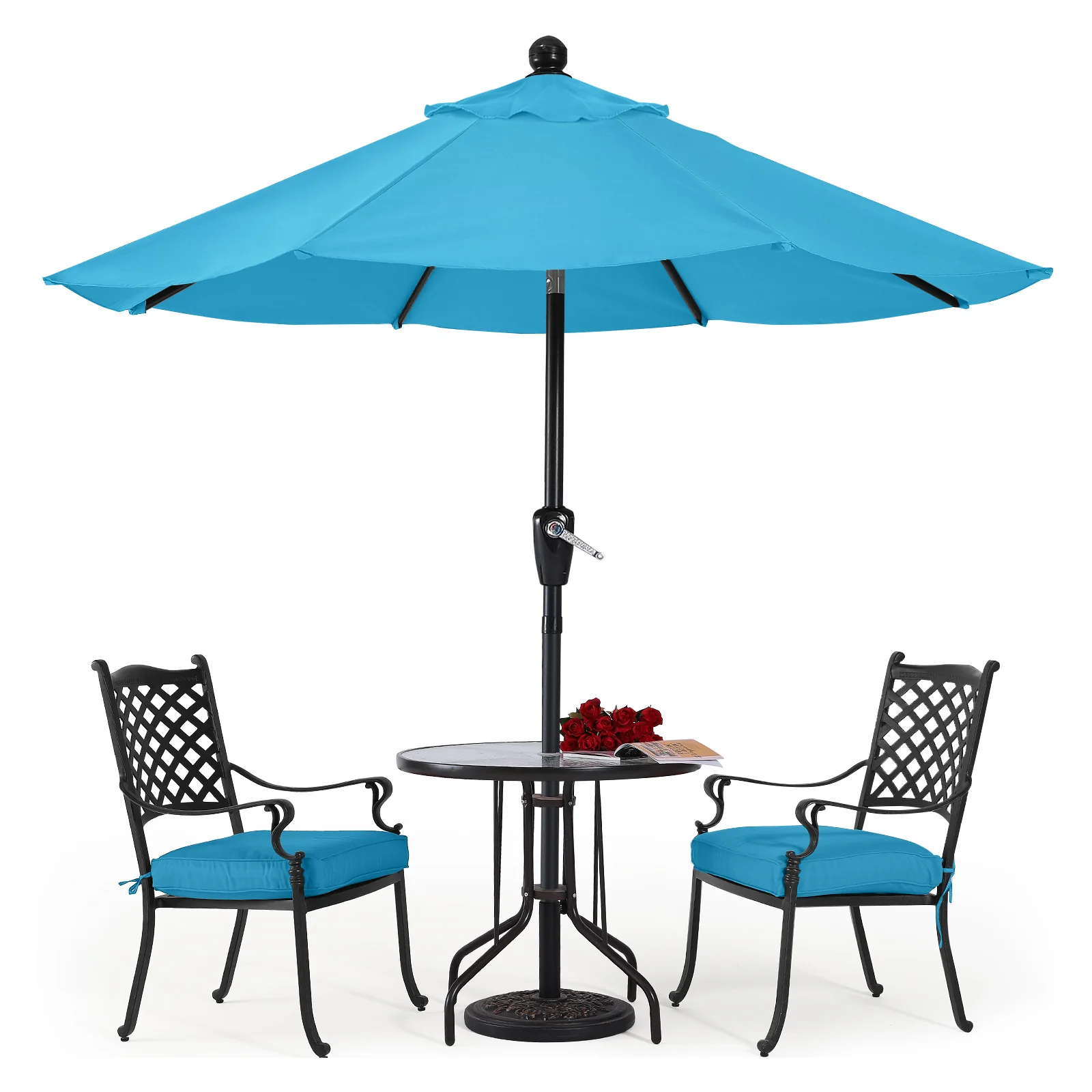 Patio Umbrella with Push Button Tilt 8 Ribs - Image 16