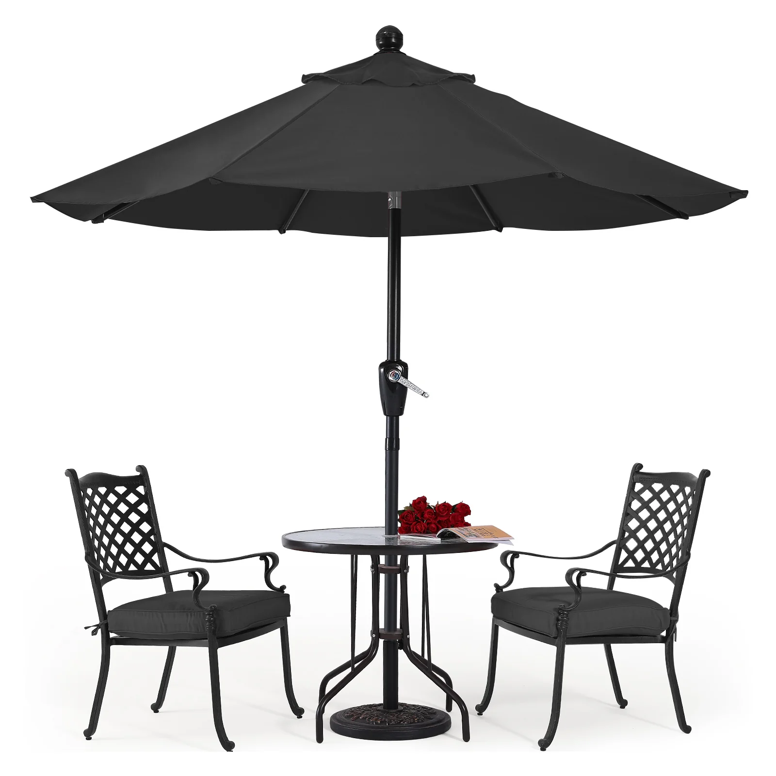 Patio Umbrella with Push Button Tilt 8 Ribs - Image 4